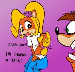  activision bandicoot blonde_hair clothing coco_bandicoot crash_bandicoot crash_bandicoot_(series) female hair looking_back male mammal mario-grant marsupial panties ponytail underwear video_games 