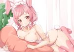  animal_ears bunny_ears original pink_hair red_eyes tail twintails yuzu-aki 