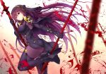  blood bodysuit emanon_123 fate/grand_order heels scathach_(fate/grand_order) thighhighs weapon 