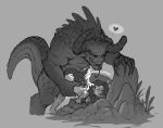  &lt;3 2020 anthro bethesda_softworks black_and_white bodily_fluids claws clothing cum cum_in_hair cum_on_back cumshot deathclaw digital_media_(artwork) duo ejaculation erection fallout female forked_tongue genital_fluids genitals hair hi_res horn hot_dogging human knot larger_male long_hair looking_pleasured luluthir male male/female mammal monochrome muscular muscular_male orgasm penis scalie sex simple_background size_difference sketch smaller_female tongue tongue_out torn_clothing video_games white_background 