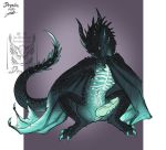  2020 blue_eyes digital_media_(artwork) dragon drerika feral genitals horn male membrane_(anatomy) membranous_wings penis solo spines wings wyvern 