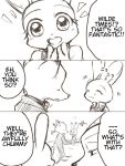  ! ? anthro black_and_white canid canine clothed clothing collar comic dialogue disney edit english_text eyes_closed fox fully_clothed group hard_translated judy_hopps kurojiji lagomorph leporid mammal monochrome nick_wilde open_mouth open_smile rabbit red_fox shock_collar smile speech_bubble square_crossover text translated zistopia zootopia 