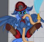  2020 absurd_res armor blush equid female feral friendship_is_magic hair headgear helmet hi_res horn hose looking_at_viewer mammal my_little_pony notsethisto princess_luna_(mlp) solo spread_legs spreading winged_unicorn wings 