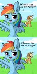  2020 applejack_(mlp) clothing comic cowboy_hat cutie_mark duo earth_pony english_text equid equine female feral friendship_is_magic hair hat headgear headwear hi_res horse looking_at_viewer mammal multicolored_hair my_little_pony outside pony pterippus rainbow_dash_(mlp) rainbow_hair sky text tjpones wings 