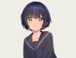  black_hair blush cropped gray konayama_kata original school_uniform short_hair yellow_eyes 