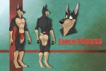  bulge canid canine canis clothing dobermann domestic_dog dragondrawer hi_res jockstrap lance_o&#039;rourke male mammal model_sheet pinscher standing underwear underwear_only 