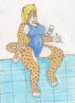  breasts canid colored_pencil_(artwork) felid female hair hi_res imjim007 leopard mammal mihari pantherine traditional_media_(artwork) 