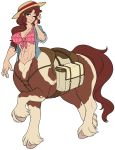  abs absurd_res big_breasts breasts brown_hair centaur clothing clydesdale dabunnox draft_horse equid equid_taur equine female green_eyes hair hat headgear headwear hi_res horse looking_at_viewer mammal mammal_taur muscular muscular_female saddle simple_background solo taur white_background 