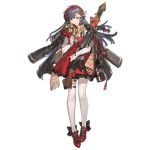  1girl alternate_costume arm_up bangs belt belt_buckle black_jacket blush braid brown_eyes buckle christmas christmas_tree dress english_text full_body girls_frontline grey_hair gun hair_between_eyes hair_ornament hat heart holding holding_gun holding_weapon jacket lewis_(girls_frontline) lewis_gun long_hair long_sleeves looking_at_viewer machine_gun merry_christmas official_art open_mouth red_dress red_headwear scarf shoes smile solo standing starshadowmagician strap thigh_strap thighhighs transparent_background weapon white_legwear 