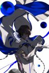  1boy arjuna_(fate/grand_order) black_eyes black_hair blurry cape dark_skin dark_skinned_male depth_of_field elbow_gloves fate/grand_order fate_(series) floating floating_object gloves maka_(mksrw) male_focus orb solo white_gloves 