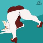  1:1 absurd_res angrypotato96 anthro ass_up big_breasts breasts cinderace clothing female footwear hi_res high_heels nintendo panties pok&eacute;mon pok&eacute;mon_(species) shoes thong underwear video_games 