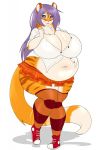  breasts cleavage clothed clothing felid female hi_res mammal overweight overweight_female pantherine simple_background solo suika-x tiger 