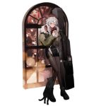  1girl alternate_costume alternate_hairstyle ankle_boots bangs beret black_footwear black_legwear black_skirt blush boots braid breasts brown_eyes cat closed_mouth combat_boots cross-laced_footwear cup full_body fur-trimmed_jacket fur_trim gepard_m1_(girls_frontline) girls_frontline green_jacket grey_hair hair_between_eyes hair_ornament hair_over_shoulder hat holding holding_cup jacket km2o4 lace-up_boots long_hair looking_at_viewer messy_hair official_art pale_skin red_sweater sidelocks skirt standing starbucks sweater transparent_background turtleneck turtleneck_sweater twin_braids very_long_hair weapon_bag 