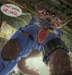  2019 anthro areola bethesda_softworks bone breasts clothed clothing command deathclaw dialogue digital_media_(artwork) domination empty_eyes english_text fallout female female_domination first_person_view genitals hi_res horn imminent_cunnilingus imminent_facesitting looking_at_viewer low-angle_view lysergide nipples pussy scalie skull solo speech_bubble spikes submissive submissive_pov talking_to_viewer text threat threatening torn_clothing vault_suit video_games 