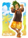  1boy hau_(pokemon) hk_(nt) place_name pokemon pokemon_(game) pokemon_sm shorts solo yellow_shorts 