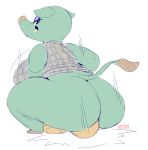  absurd_res animal_crossing anthro big_breasts big_butt bottomless breasts butt clothed clothing elephant elephantid facesitting female hi_res huge_butt mammal nintendo opal_(animal_crossing) proboscidean seldom simple_background thick_thighs video_games wide_hips 
