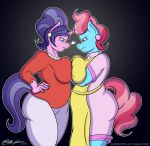  anthro big_breasts breast_squish breasts breasts_frottage cookie_crumbles_(mlp) equid female friendship_is_magic hi_res horn mammal mature_female mrs._cake_(mlp) my_little_pony sketchybug slightly_chubby squish unicorn 