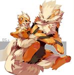  absurd_res ambiguous_gender arcanine black_body black_fur black_nose canid canine claws digitigrade duo evolutionary_family fangs feral fluffy fur growlithe head_tuft hi_res hindpaw jia mammal mane multicolored_body multicolored_fur neck_tuft nintendo open_mouth orange_body orange_fur pawpads paws pink_pawpads pok&eacute;mon pok&eacute;mon_(species) pose quadruped size_difference smile tan_body tan_fur tuft video_games yellow_eyes 