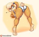  &lt;3 2020 anthro ball basketball_(ball) bent_over blonde_hair blue_eyes butt camel_toe clothed clothing darknud digital_media_(artwork) female hair hi_res holding_object lagomorph leporid lola_bunny looney_tunes mammal patreon rabbit solo text tongue tongue_out url warner_brothers 