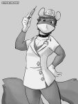  2019 ambiguous_gender anthro hi_res looking_at_viewer monochrome rinzy solo standing 