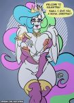  anthro areola big_breasts bottomless breasts clothed clothing dialogue equid female friendship_is_magic hi_res horn mammal masturbation my_little_pony nipple_slip princess_celestia_(mlp) sketchybug vaginal vaginal_masturbation winged_unicorn wings 