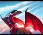  2020 activision black_body black_scales blue_eyes cynder day detailed_background dragon female feral hi_res horn membrane_(anatomy) membranous_wings outside plaguedogs123 scales scalie sky solo spines spyro_the_dragon video_games western_dragon wings 
