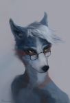  2020 black_nose canid canine demortum digital_media_(artwork) eyebrows eyelashes eyewear glasses grey_hair hair hi_res mammal 