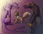  2006 5:4 all_fours ambiguous_gender black_body black_fur blue_eyes brown_body brown_fur canid canine chest_tuft digital_media_(artwork) dipstick_tail eevee eeveelution espeon feral forked_tail fur gradient_background green_eyes group guardianofire mammal markings multicolored_tail nintendo pok&eacute;mon pok&eacute;mon_(species) purple_body purple_fur quadruped red_eyes simple_background tuft umbreon video_games whiskers 