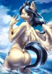  anthro big_butt bikini butt clothing equid equine female hi_res jumperkit mammal my_little_pony pterippus swimwear water wet wings 