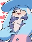  &lt;3 big_breasts black_sclera blush bodily_fluids breasts female hatterene hi_res hiryouman nintendo not_furry pok&eacute;mon pok&eacute;mon_(species) presenting presenting_breasts simple_background small_breasts smile solo sweat video_games white_background 