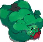  2020 absurd_res anthro belly bhtoss black_nose blush bodily_fluids duo fur green_body green_fur hi_res humanoid_hands kemono lying male mammal moobs navel nipples overweight overweight_male simple_background sweat ursid white_background 