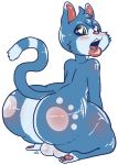  anthro azul balls butt desbjust domestic_cat felid feline felis genitals girly hi_res male mammal solo 