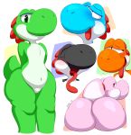  2019 absurd_res ambiguous_gender blush butt eyes_closed featureless_crotch hi_res long_tongue looking_pleasured mario_bros naughty_face navel nintendo nude open_mouth otto0ttsy signature smile tongue tongue_out video_games yoshi 