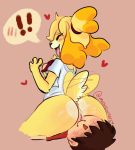  ! animal_crossing anthro blush bodily_fluids breasts butt canid canine canis clothed clothing digital_drawing_(artwork) digital_media_(artwork) domestic_dog facesitting female fingers fur genital_fluids genitals hair isabelle_(animal_crossing) looking_pleasured male mammal meowowzers_(artist) nintendo nipples open_mouth pussy pussy_juice shih_tzu simple_background smile tongue toy_dog video_games yellow_body yellow_fur 