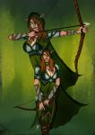  2019 adamayster archer arrow bow breasts clothed clothing elf fantasy female glowing green_eyes hair headgear headwear hi_res human humanoid mammal simple_background 