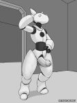  2019 erection genitals greyscale hi_res humanoid_penis machine male monochrome penis rinzy robot signature solo 