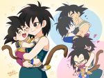  &gt;_&lt; 1girl 3boys :d :p ^_^ armor arms_around_neck bardock bare_arms bare_shoulders beige_background black_eyes black_hair blue_background blue_outline blush boots breasts brothers carrying cheek-to-cheek closed_eyes closed_mouth collarbone couple dot_nose dragon_ball dragon_ball_minus dragon_ball_super_broly eyebrows_visible_through_hair eyelashes facial_scar family father_and_son fingernails flying_sweatdrops forehead_kiss gine happy heart hetero hug hug_from_behind kalno kiss looking_at_another looking_up medium_breasts monkey_tail mother_and_son multiple_boys nervous one_eye_closed open_mouth outline pink_background profile purple_outline raditz scar scar_on_cheek siblings signature simple_background smile smiley_face son_gokuu spiked_hair star starry_background sweatdrop tail tongue tongue_out twitter_username wavy_mouth white_footwear wristband 