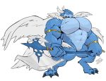  angel anthro axe battle_axe big_muscles dragon feathered_wings feathers hi_res male megawaffle_(artist) melee_weapon muscular scalie tarchon weapon wings 