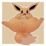  1:1 2020 3_toes anus brown_body brown_eyes brown_fur dipstick_tail eevee female feral fur genitals hi_res looking_at_viewer multicolored_tail neck_tuft nintendo open_mouth pok&eacute;mon pok&eacute;mon_(species) pu_sukebe pussy simple_background solo tan_body tan_fur toes tuft video_games 