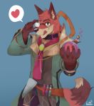  &lt;3 2017 5_fingers anthro brown_body brown_fur canid canine clothed clothing eyewear fingers fox fur glasses green_eyes hi_res holding_potion humanoid_hands kanisorn kemo_coliseum lambert_(kemo_coliseum) mammal potion red_body red_fur signature solo tan_body tan_fur three_tone_fur tongue tongue_out 