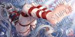  1girl absurdres arknights asrkty barefoot bdsm blindfold breasts breasts_apart commentary_request highres jellyfish large_breasts long_hair red_rope rope sample shining_(arknights) silver_hair soles swimsuit toenails toes underwater very_long_hair wiggling_toes 