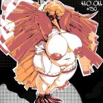  1:1 anthro anthrofied areola avian beak belly big_breasts biped bird breasts curvy_figure digital_media_(artwork) feathers female front_view genitals hands_behind_head high-angle_view ho-oh hurikata legendary_pok&eacute;mon looking_at_viewer navel nintendo nipples non-mammal_breasts overweight overweight_female pok&eacute;mon pok&eacute;mon_(species) pok&eacute;morph pose pussy raised_arm red_body red_feathers solo thick_thighs video_games voluptuous wide_hips 