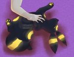  bittybattybunny canid canine digitigrade eeveelution feral lying mammal nintendo on_back petting pok&eacute;mon pok&eacute;mon_(species) quadruped smile umbreon video_games 