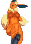  absurd_res anthro anthrofied blush breasts censored disembodied_penis duo eeveelution female female_focus flareon foot_fetish footjob genitals hi_res male male/female nintendo nipples nude penis pok&eacute;mon pok&eacute;mon_(species) sex solo_focus umisag85rabb99 video_games 