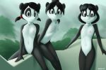  black_eyes black_hair cub devo87 female genitals giant_panda hair hi_res looking_at_viewer mammal nipples nude pink_nipples pussy sitting smile ursid white_body young 