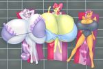  2020 anthro anthrofied apple_bloom_(mlp) big_breasts blues64 breasts cleavage clothed clothing cutie_mark_crusaders_(mlp) envy equid equine eyes_closed friendship_is_magic hi_res huge_breasts hyper hyper_breasts mammal marauder6272 my_little_pony open_mouth scootaloo_(mlp) sweetie_belle_(mlp) unguligrade_anthro 