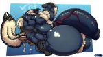  16:9 araidian_(artist) balls bench big_balls big_muscles big_penis bodily_fluids bottle capcom fanged_wyvern flexing genitals hi_res huge_balls huge_muscles huge_penis hyper hyper_balls hyper_genitalia hyper_muscles hyper_penis male monster_hunter musclegut muscular nipples nude penis smile stygian_zinogre sweat vein video_games zinogre 