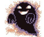  3d animated animated_gif commentary cortoony empty_eyes english_commentary floating ghost grin lowres multiple_sources no_humans pixel_art pokemon pokemon_(game) pokemon_rgby pokemon_tower_ghost smile solo spinning transparent_background 