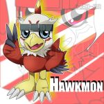  1:1 accipitrid accipitriform ambiguous_gender avian beak bird black_claws blue_eyes claws conditional_dnp deco-kun digimon digimon_(species) hawkmon red_body solo toe_claws white_body white_claws 