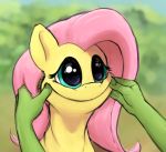  2020 creepy disembodied_hand duo equid equine feathered_wings feathers feral fluttershy_(mlp) friendship_is_magic hair looking_at_viewer mammal my_little_pony smile whiskeypanda wings 